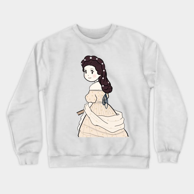 Cute Historical Characters - Empress Elisabeth Sissi of Austria Crewneck Sweatshirt by MariOyama